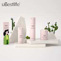 Flacon rose mat personnalisé BGH PP 30ml/50ml à double paroi, pot airless portable sous vide pour crème visage et cosmétiques