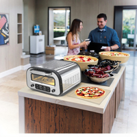Four à pizza électrique tout-en-un GTPZ15 de 12 pouces en acier inoxydable pour comptoir, friteuse à air 800W, 6 préréglages, sans fumée