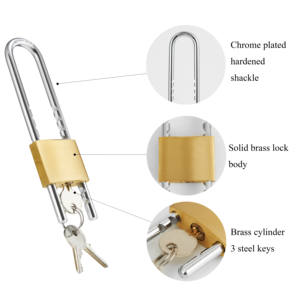 Candado de latón pulido de 50 mm de alta calidad con logotipo OEM de la fábrica FEIHUAN, antirrobo, para bicicleta, puerta de vidrio. - Product Image 2