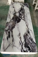 Nouveau panneau mural en PVC imperméable imprimé en 3D, plaque décorative en faux marbre, ardoise carbone UV pour mur intérieur