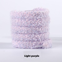 Lacets de chaussures personnalisés de haute qualité en peluche plate et moelleuse, dentelés, style décontracté, lacets de chaussures tendance et duveteux avec lacets