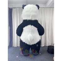 Costume de mascotte panda gonflable à la vente chaude avec de longs cheveux, magnifique pour les fêtes