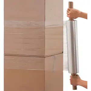 Lldpe Yellow Clear Manual Hand Pallet Transparent Stretch Film Pallet Wraps With Extended Core