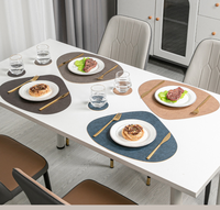 Set de table en cuir PU résistant à la chaleur pour salle à manger et cuisine
