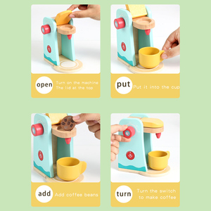 Jouet éducatif en bois CE CPC, machine à café, jouet d'interaction parent-enfant, jouet de simulation, jouet de cuisine pour enfants - Product Image 5