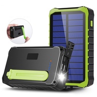 Générateur solaire portable, chargeur de secours, batterie externe de grande capacité 12000 mAh, avec lampes de camping LED
