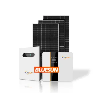 Bluesun 220v 5.5kw 6kw家用太阳能系统混合太阳能系统家用锂电池储能系统