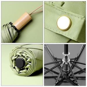 Paraguas Plegable de 3 Secciones Multicolor con Protección UV, Resistente al Viento, Automático y con Mango de Madera - Product Image 2