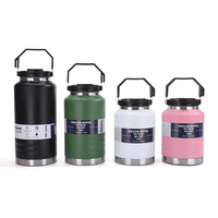 Bouteille d'eau isotherme de 1,5 L et 2 L, grande capacité, en acier inoxydable, pour le camping, les sports et les chantiers