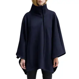 2024 alla moda uomo lungo Poncho con cappuccio con risvolto con cappuccio Trench Streetwear giacche invernali autunnali mantello antivento