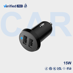 Chargeur de voiture mini TKT USB Type-C, chargeur rapide 15W, double port, charge rapide PD, chargeurs de voiture pour téléphone, fourniture d'usine - Product Image 1