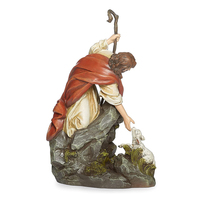 Sculpture religieuse personnalisée en résine peinte à la main, figurine de Jésus-Christ agneau de la Renaissance catholique, souvenir personnalisable