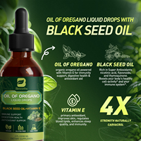 Huile d'origan liquide en gouttes 80% Carvacrol Nigelle Vitamine E Immunité Digestion Antioxydant Végétalien Sans OGM Sans Sucre Complément GMP