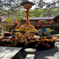Statue de citrouille géante personnalisée, sculptures en fibre de verre, devanture de magasin d'Halloween, accessoires d'arche 3D, artisanat en résine pour centre commercial
