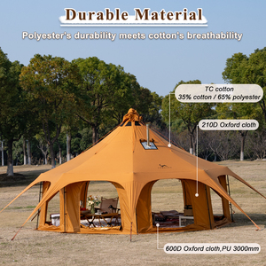 <span class=keywords><strong>Tente</strong></span> de glamping en coton Oxford haut de gamme, <span class=keywords><strong>4</strong></span> saisons, grande <span class=keywords><strong>tente</strong></span> familiale de luxe à triple couche, imperméable, pour le camping en plein air - Product Image 3