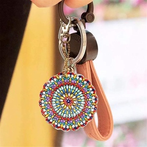 5D DIY mosaico llavero Kit diamante pintura <span class=keywords><strong>Mandala</strong></span> con taladro completo pintado a mano Animal forma especial llavero único diseño - Product Image 3