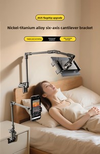 Soporte Metálico Plegable Giratorio de Dos Niveles para Teléfono, Soporte de Escritorio para Ver Programas Acostado, Uso en Dormitorio, Juegos en la Cama - Product Image 2