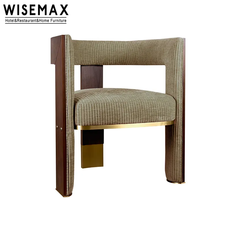 Wisemax Meubels Modern Restaurant Gestoffeerde Stoelen Nordic Luxe Eetkamerstoel High-End Eetzaal Massief Houten Stoffen Stoelen