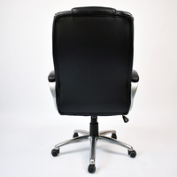 Chaise de bureau classique noire en similicuir PVC, grande taille, dossier haut, de luxe, pour le soulagement des douleurs dorsales