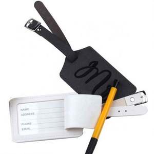 Étiquette de bagage de voyage en cuir PU de haute qualité avec logo personnalisé, motif de lettres par sublimation - Product Image 6