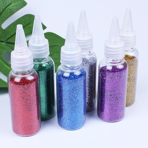 Poudre à paillettes de <span class=keywords><strong>sable</strong></span> pour enfants, accessoire hexagonal non toxique, bricolage laser, dans un bouteille à bouche pointu, 10 pièces - Product Image 2
