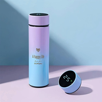 Bouteille d'eau intelligente et moderne en acier inoxydable de 500 ml avec affichage LED de la température, isotherme et rappel de consommation