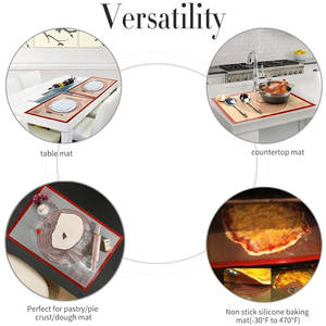 Tapis de cuisson en silicone écologique, antidérapant, pour pétrir la pâte, tapis à pâtisserie, passe au lave-vaisselle, passe au four, certifié LFGB, <span class=keywords><strong>KONBO</strong></span> KB-M152 - Product Image 5