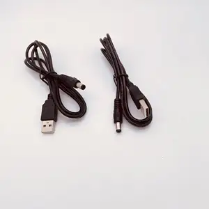 1m black power usb to dc 5525 cable 2C*24AWG