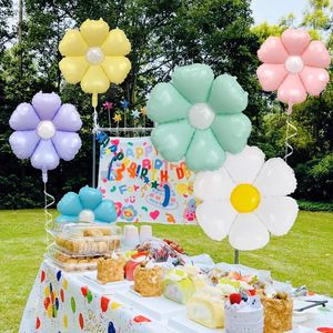 White Daisy <b>Flower</b> Helium Foil <b>Balloon</b> Wedding Birthday Party Decorations Daisy <b>Balloons</b> - Product Image 6
