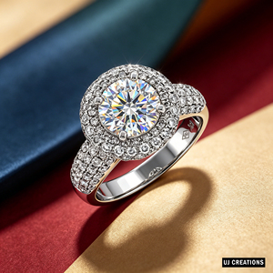 <b>Custom</b> Silver/10K/14K/18K Solid Gold One Karat VVS-VS Quality Round Lab Grown Brilliant Cut Diamond engagement <b>Ring</b> - Product Image 5
