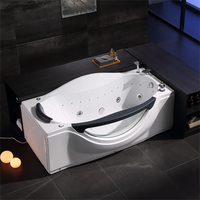 Baignoire de spa autoportante moderne de luxe en acrylique, écologique, avec massage par remous et lumières colorées
