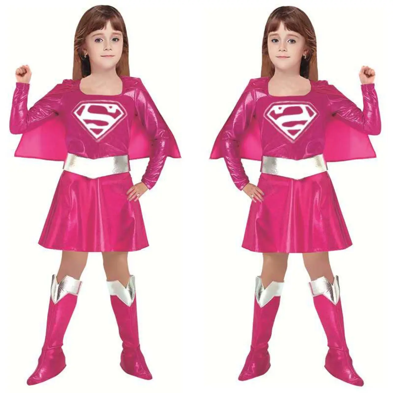 Super DC Heroes Mulher Maravilha Super menina Traje da criança para Halloween Carnaval Party Dress Up Set