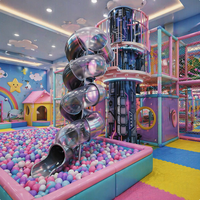 Aire de jeux intérieure personnalisée Cyberpunk One Stop Shining, style futuriste, avec toboggans, pour adolescents et tous les âges, parc d'attractions