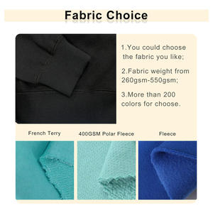 Fabricant de motifs d'impression en relief personnalisés de haute qualité 100% coton éponge française sweats à capuche ras du cou réguliers brodés - Product Image 3
