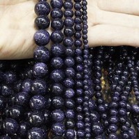 Perles rondes en jade Dong Ling minéral moucheté vert foncé en vrac pour la fabrication de bijoux, bracelets et colliers DIY - Vente en gros
