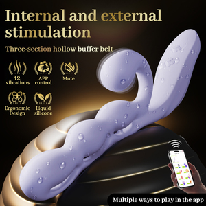 Vibrateur pour femmes contrôlé par application, triple stimulateur C G a Spot, silicone liquide, 12 vibrations - Product Image 1