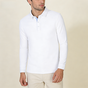 Haut à manches longues en maille texturée double gaufrée, mélange cuivre-ammoniaque 250 g/m², tricoté sur mesure, respirant, coupe décontractée, qualité supérieure - Product Image 1