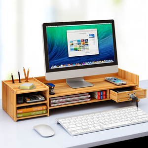 ขาตั้งจอไม้ 63.5 ซม. พร้อมลิ้นชักเก็บของสำหรับใช้ในสำนักงาน - Product Image 4