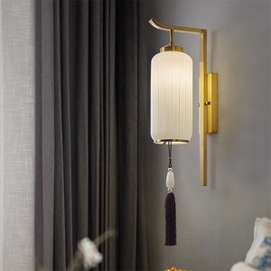 Lampe murale de style chinois inspirée du zen, entièrement en cuivre, pour salon, fond de télévision, chambre principale, chevet, lampes murales haut de gamme, 2023 - Product Image 5