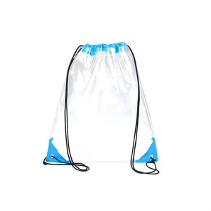 Clear <b>Drawstring</b> Stadium <b>Backpacks</b> Waterproof Approved for Sporting Events Colorful PVC Lining for Gym College Work Concerts - Product Image 4