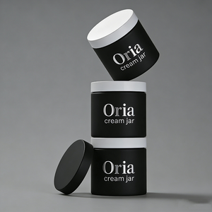 Pot en plastique mat givré <span class=keywords><strong>de</strong></span> luxe avec logo argenté 100ml 120ml 150ml pour cosmétiques, gommage corporel, <span class=keywords><strong>beurre</strong></span> corporel, crème visage, masque capillaire - Product Image 1