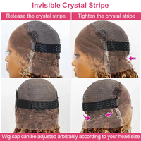 Perruque Frontale 360 HD P4/27 Deep Wave Highlight Invisi-Strap, Cheveux Humains Bouclés Profonds Roux Pré-Plucked