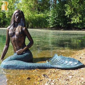 Estatua de Sirena de Bronce Antigua de Metal para Decoración de Jardín al Aire Libre de Tamaño Real con Nuevo Diseño - Product Image 5