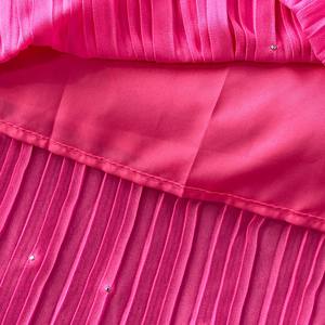 Estate elegante mondana pesante con perla e volant abito <span class=keywords><strong>da</strong></span> donna nuovo in vita dimagrante plissettato <span class=keywords><strong>lungo</strong></span> Casual tinta tinta in tinta frontale - Product Image 5