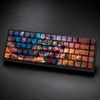 Custom LOL Firecracker Seraphine 68-Key Side-Printed PBT Dye-Sublimation OEM Profile Keycap Set for Mechanical Gaming Keyboard