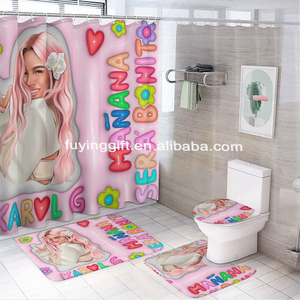 Venta caliente Singer Peso Pluma <span class=keywords><strong>Karol</strong></span> <span class=keywords><strong>G</strong></span> Manana Sera Bonito Diseño de impresión personalizado Juego de cortina de ducha de baño - Product Image 4