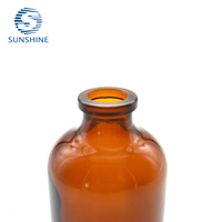 Flacon en verre marron moulé de 50 ml, emballage pharmaceutique, flacon en verre ambré, vente en gros
