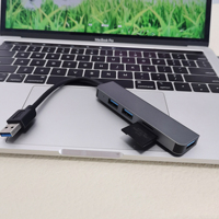 USB Tipe C 3.0 Hub aluminium 5-in-1 pemisah Hub Data pembaca kartu SD/TF untuk MacBook PC Laptop LANGSUNG Amerika