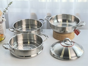 Pentola a Vapore Multifunzionale di Alta Qualità in Acciaio Inox 304, 30cm, Tre Strati Ispessiti, Grande Capacità, Fondo Composito in 4 Pezzi - Product Image 2
