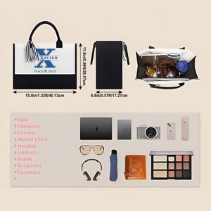 Personalized Canvas Travel Tote Bags Customized Logo Printed Bags, <b>Large</b> Storage Shopping Office Bags, Bridesmaid <b>Gifts</b> - Product Image 5